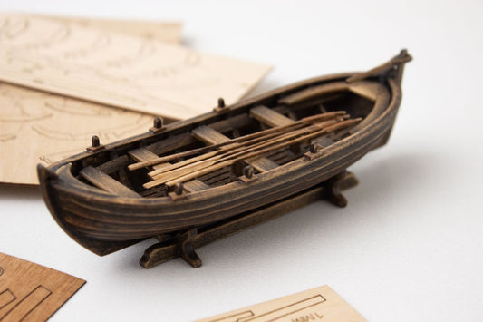 16th Century Wooden Boat Model Kit (scale 1/48). Length 136 mm