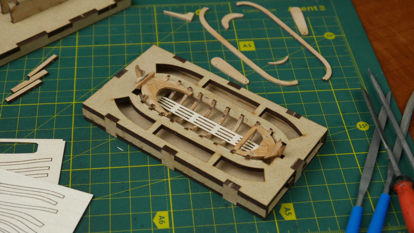 17th-Century Ship’s Boat (scale 1:48, length 100 mm). Wooden Model Kit