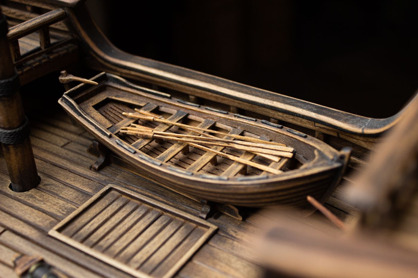 15th Century Wooden Boat Model Kit: Santa Maria's Boat (scale 1/48), length 136mm.