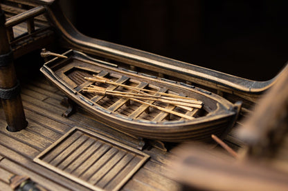 15th Century Wooden Boat Model Kit: Santa Maria's Boat (scale 1/48), length 136mm.