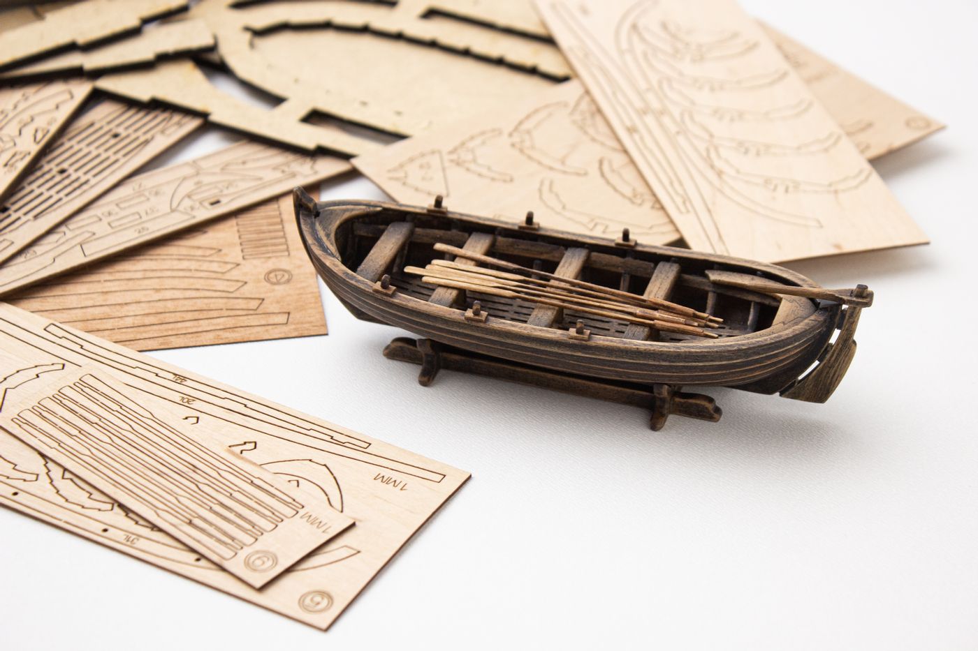 16th Century Wooden Boat Model Kit (scale 1/48). Length 136 mm