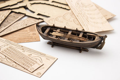 16th Century Wooden Boat Model Kit (scale 1/48). Length 136 mm