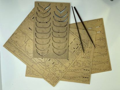 Wooden Model Kit: Captain John Smith's Shallop. Scale 1/32