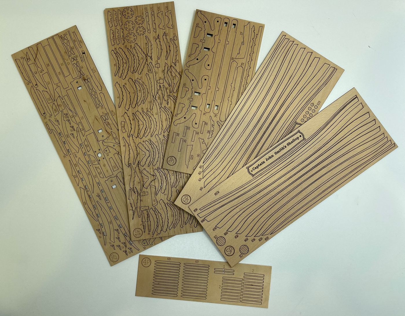 Wooden Model Kit: Captain John Smith's Shallop. Scale 1/32