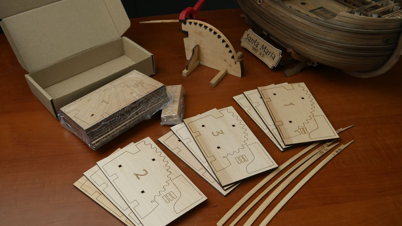 Jig for Bending the Hull Planks of the Santa María Caravel