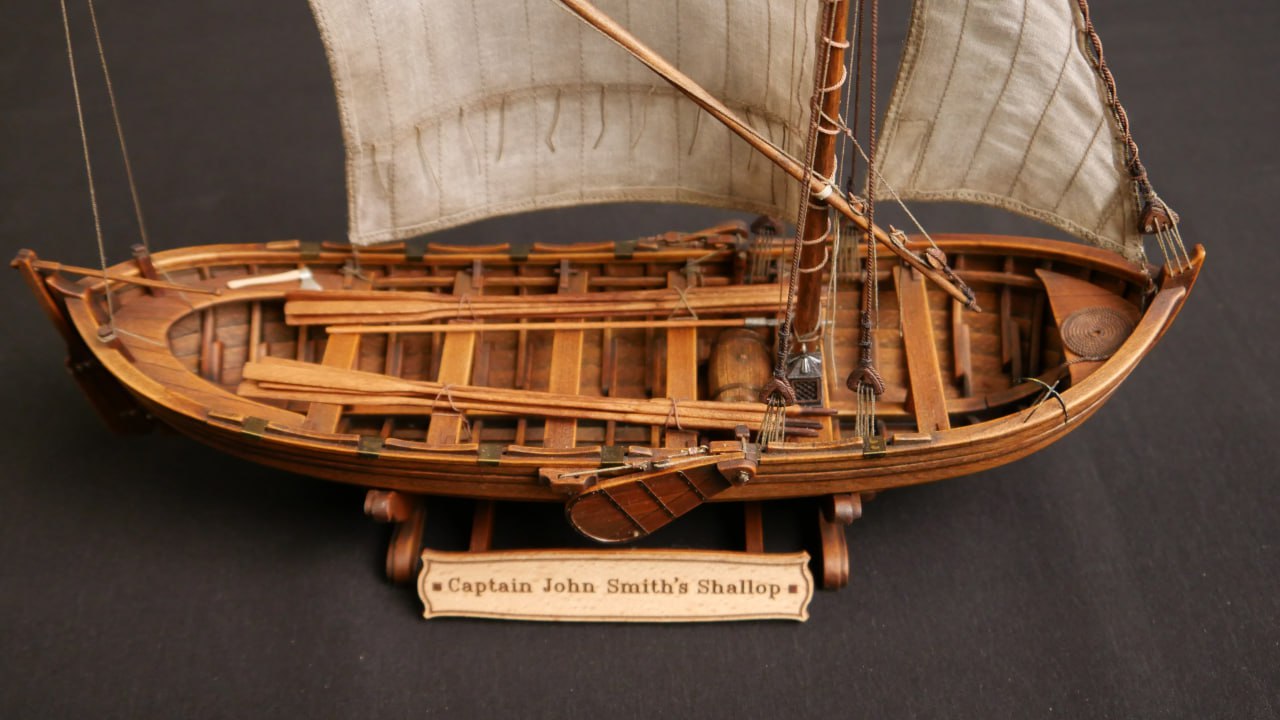 Wooden Model Kit: Captain John Smith's Shallop. Scale 1/32