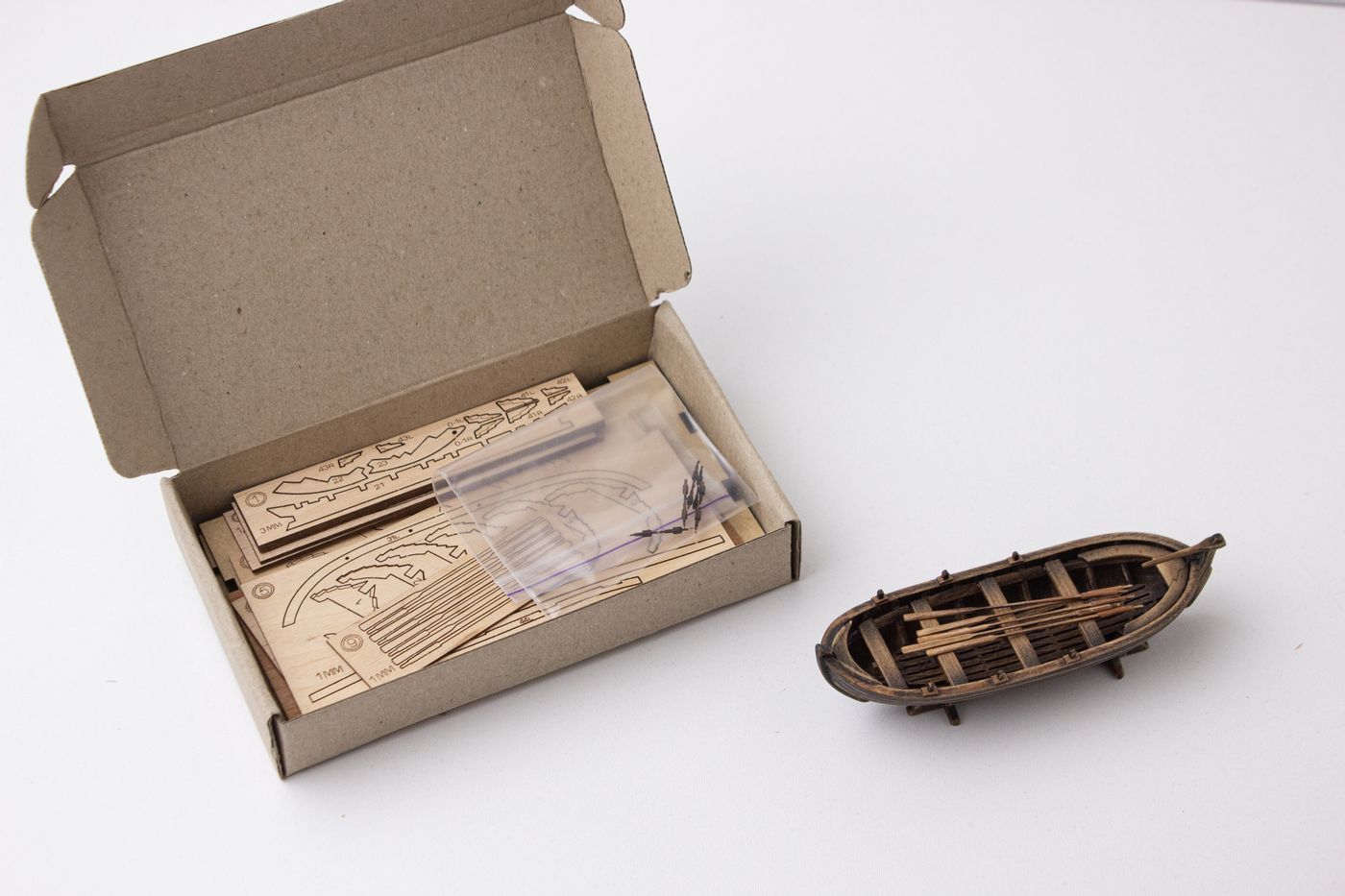 16th Century Wooden Boat Model Kit (scale 1/48). Length 136 mm