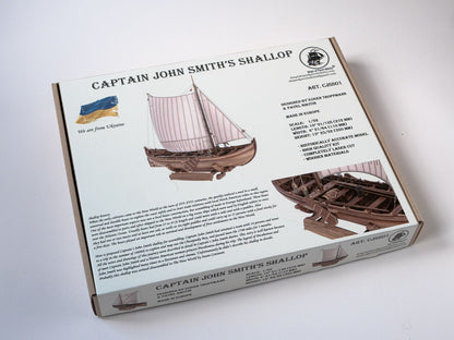 Wooden Model Kit: Captain John Smith's Shallop. Scale 1/32