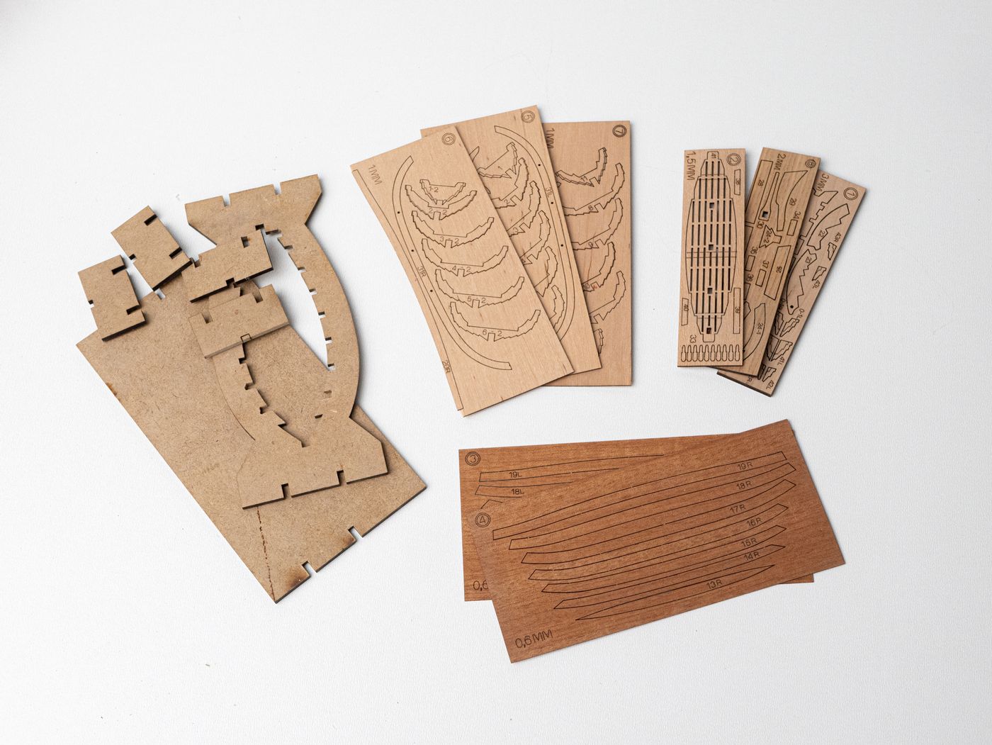 15th Century Wooden Boat Model Kit: Santa Maria's Boat (scale 1/48), length 136mm.