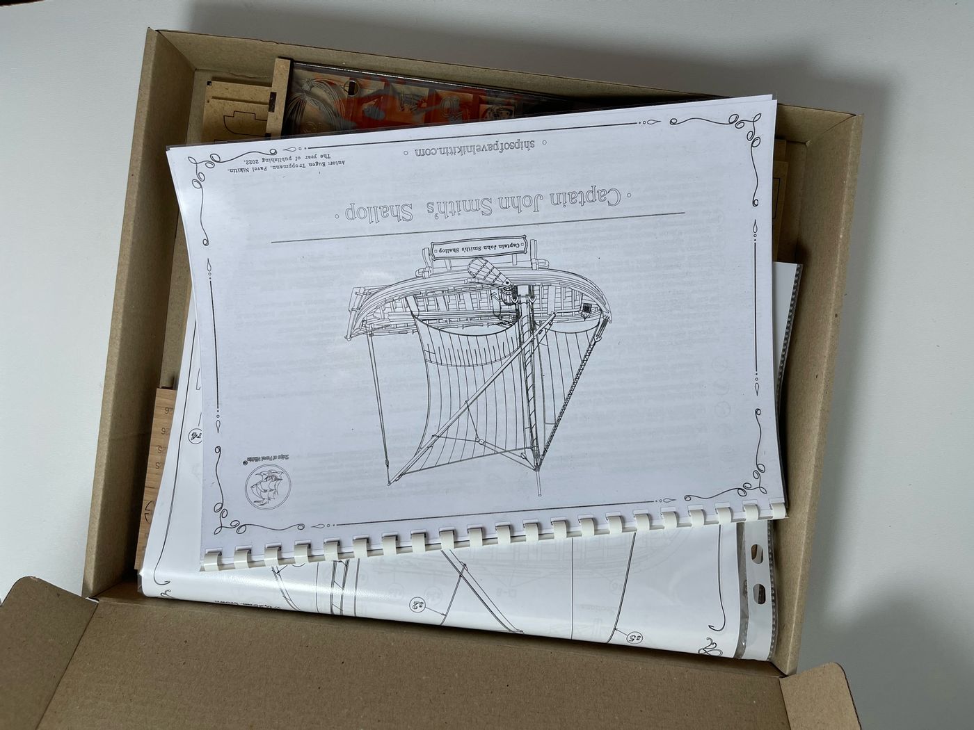 Wooden Model Kit: Captain John Smith's Shallop. Scale 1/32