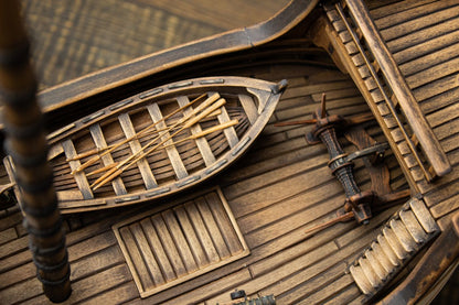 15th Century Wooden Boat Model Kit: Santa Maria's Boat (scale 1/48), length 136mm.