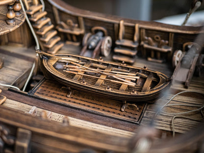 16th Century Wooden Boat Model Kit (scale 1/48). Length 136 mm